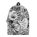 Black And White Axolotl Print School Backpack