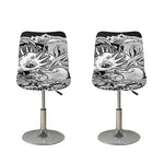 Black And White Axolotl Print Bar Stool Covers
