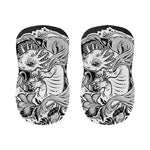 Black And White Axolotl Print Bar Stool Covers