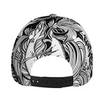 Black And White Axolotl Print Baseball Cap