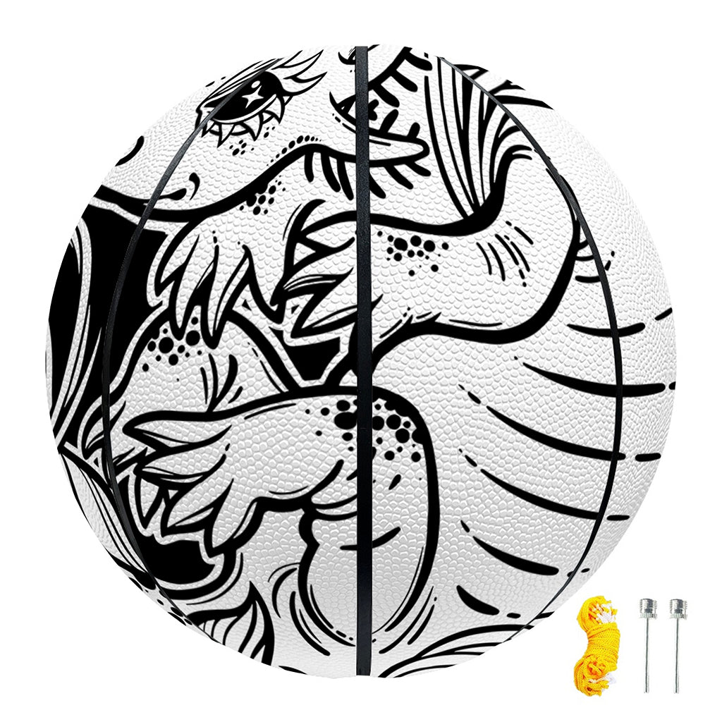 Black And White Axolotl Print Basketball
