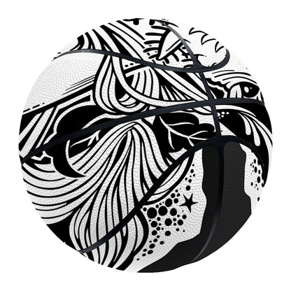 Black And White Axolotl Print Basketball