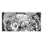 Black And White Axolotl Print Beach Towel