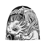 Black And White Axolotl Print Beanie
