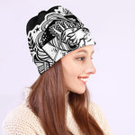 Black And White Axolotl Print Beanie