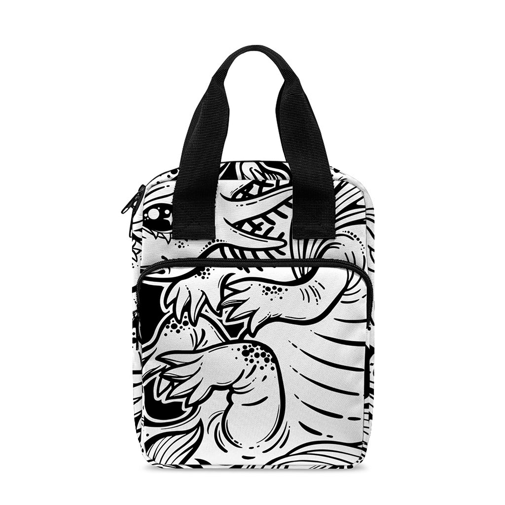 Black And White Axolotl Print Bible Tote Bag