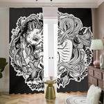 Black And White Axolotl Print Blackout Pencil Pleat Curtains