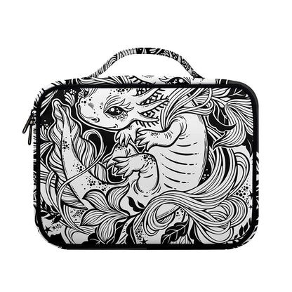 Black And White Axolotl Print Briefcase Bible Bag