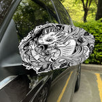 Black And White Axolotl Print Car Side Mirror Covers