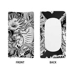 Black And White Axolotl Print Changing Pad Cover