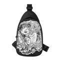 Black And White Axolotl Print Sling Bag