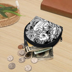 Black And White Axolotl Print Coin Purse