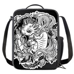 Black And White Axolotl Print Crossbody Lunch Bag