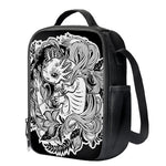 Black And White Axolotl Print Crossbody Lunch Bag