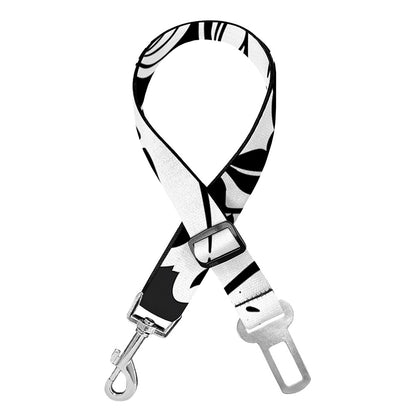 Black And White Axolotl Print Dog Seat Belt