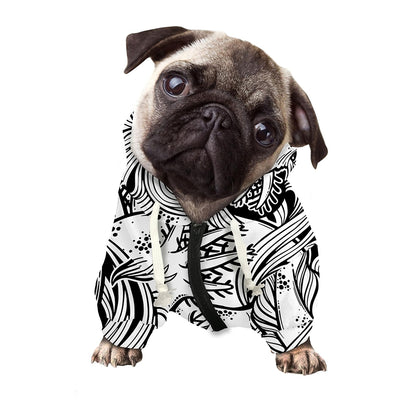 Black And White Axolotl Print Dog Zip Up Hoodie