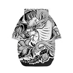 Black And White Axolotl Print Dog Zip Up Hoodie