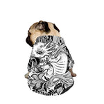 Black And White Axolotl Print Dog Zip Up Jacket