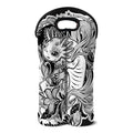 Black And White Axolotl Print Double Neoprene Wine Tote