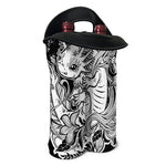 Black And White Axolotl Print Double Neoprene Wine Tote