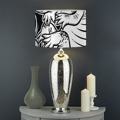 Black And White Axolotl Print Drum Lamp Shade