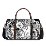 Black And White Axolotl Print Duffle Bag