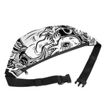 Black And White Axolotl Print Fanny Pack