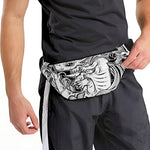 Black And White Axolotl Print Fanny Pack