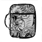 Black And White Axolotl Print Front Pocket Bible Bag