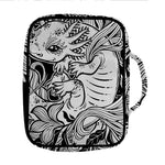 Black And White Axolotl Print Front Pocket Bible Bag