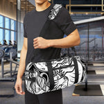 Black And White Axolotl Print Gym Bag