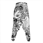 Black And White Axolotl Print Hammer Pants