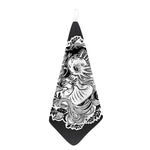 Black And White Axolotl Print Hand Towel
