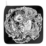 Black And White Axolotl Print Hand Towel