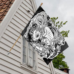 Black And White Axolotl Print House Flag