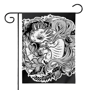 Black And White Axolotl Print House Flag