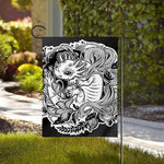 Black And White Axolotl Print House Flag