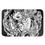 Black And White Axolotl Print Indoor Door Mat