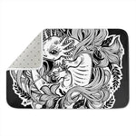 Black And White Axolotl Print Indoor Door Mat