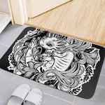 Black And White Axolotl Print Indoor Door Mat