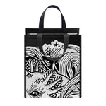 Black And White Axolotl Print Insulated Lunch Tote