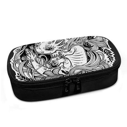 Black And White Axolotl Print Insulin Cooler Travel Case
