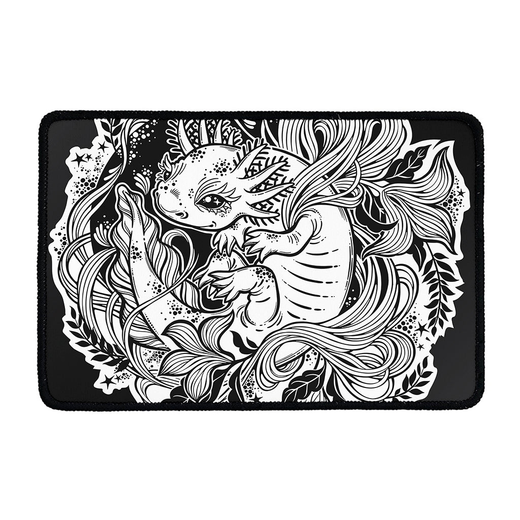 Black And White Axolotl Print Kitchen Mat