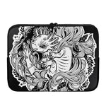 Black And White Axolotl Print Laptop Sleeve