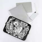 Black And White Axolotl Print Laptop Sleeve