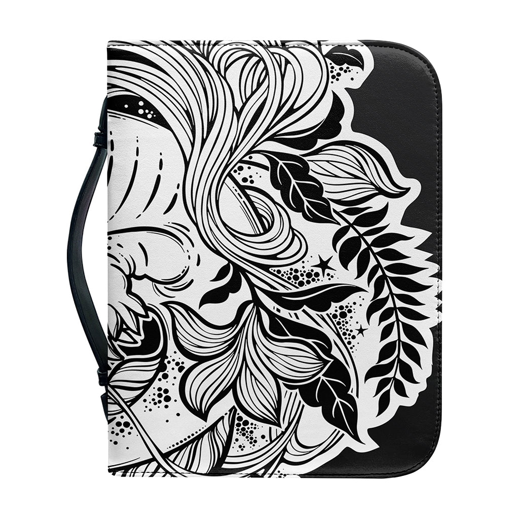 Black And White Axolotl Print Leather Bible Cover
