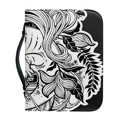 Black And White Axolotl Print Leather Bible Cover