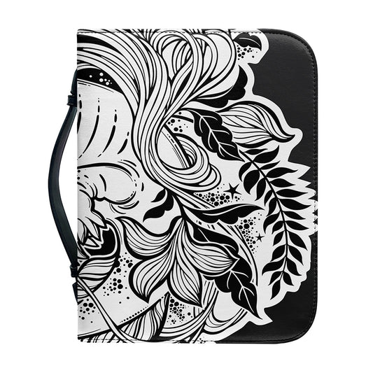 Black And White Axolotl Print Leather Bible Cover