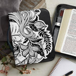 Black And White Axolotl Print Leather Bible Cover