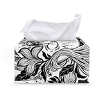 Black And White Axolotl Print Leather Tissue Box Cover